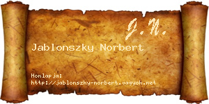 Jablonszky Norbert névjegykártya