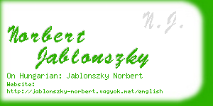 norbert jablonszky business card